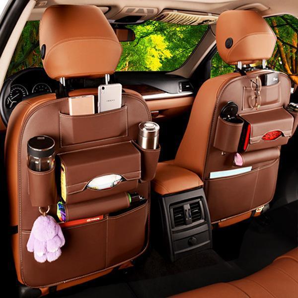 Faux Leather Car Back Seat Organizer