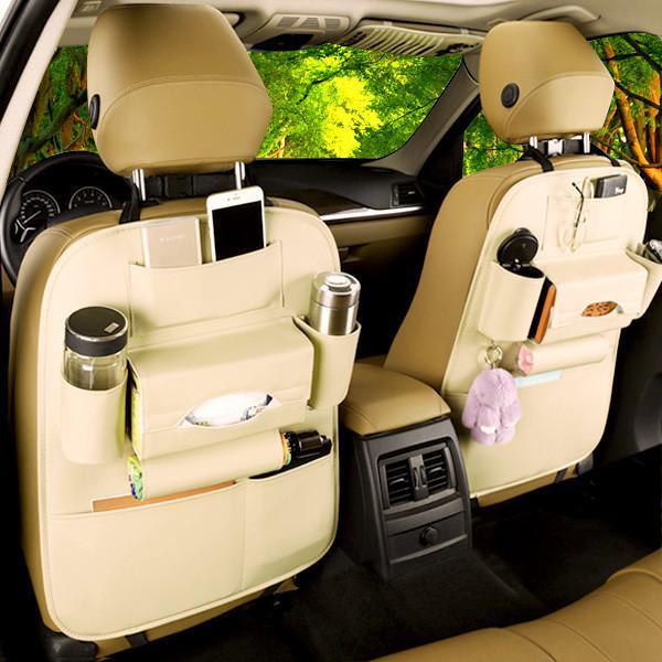 Faux Leather Car Back Seat Organizer